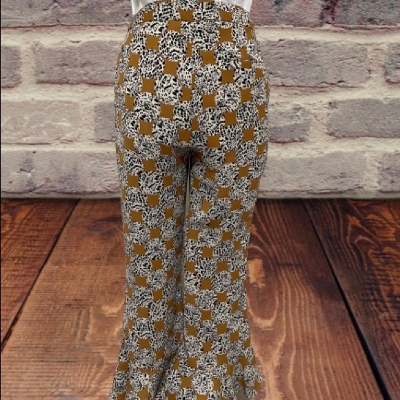 Topshop leopard frill ruffle cropped pants size 6 - Picture 2 of 7